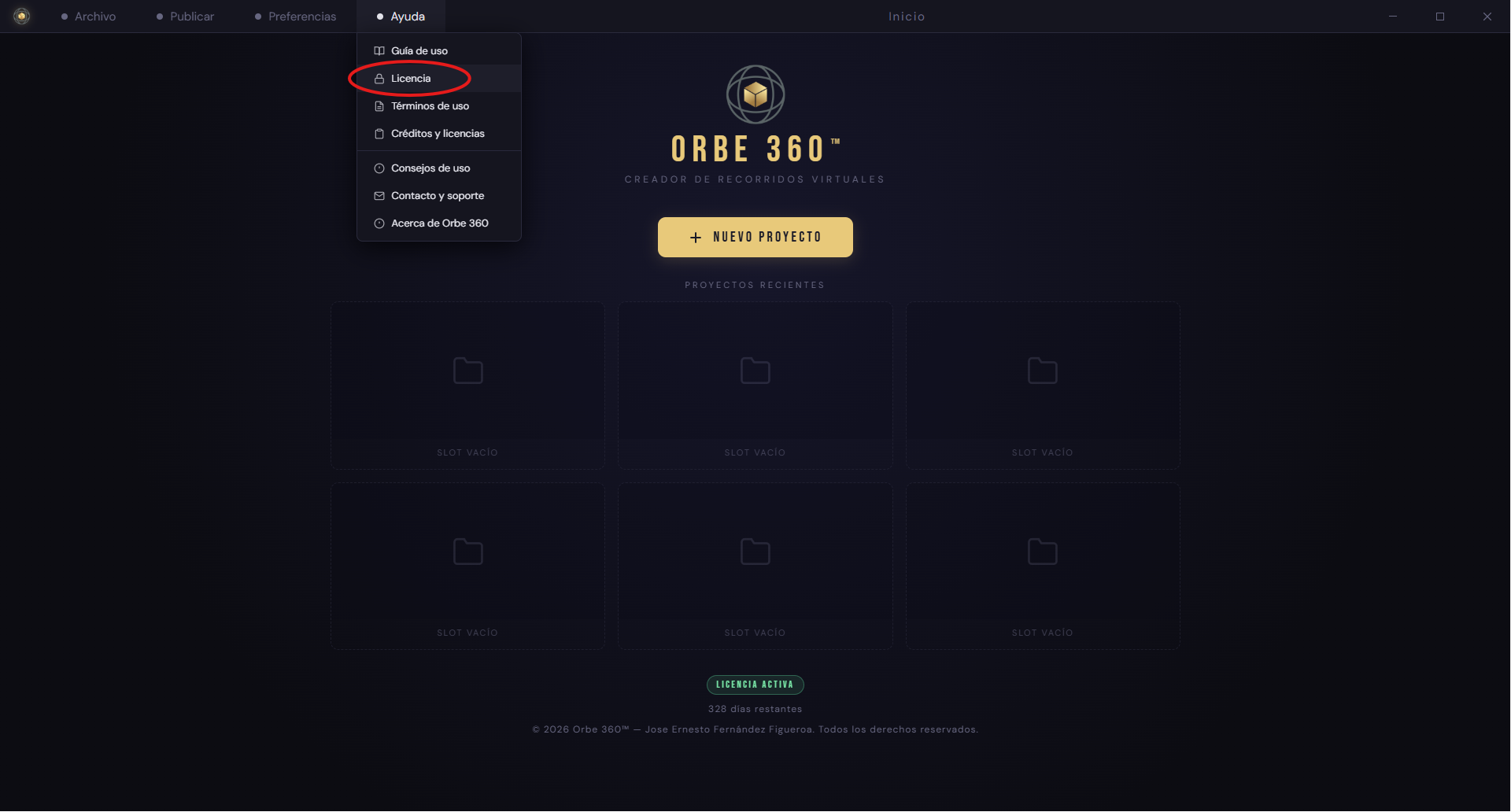 D&oacute;nde copiar el Machine ID en Orbe 360